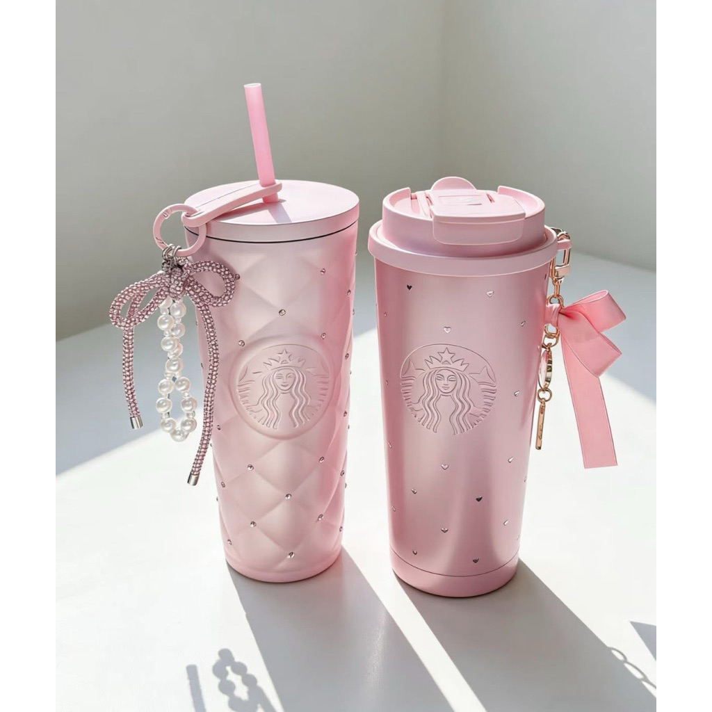 [CÓ SẴN] Ly Starbucks Đính Đá Valentine China 2026 🌸💝