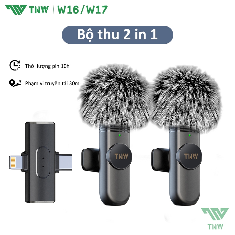 TNW W16/W17 Vlog Micro Lavalier Không Dây Cài Áo Khử Tiếng Ồn,Livestreamm Quay Video Cho Điện Thoại