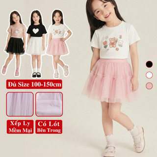 Chân Váy Điệu Xòe 2 Tầng Mùa Hè Cho Bé Gái Kookoo , Váy Bé Gái Dễ Thương Có Lót Bên Trong