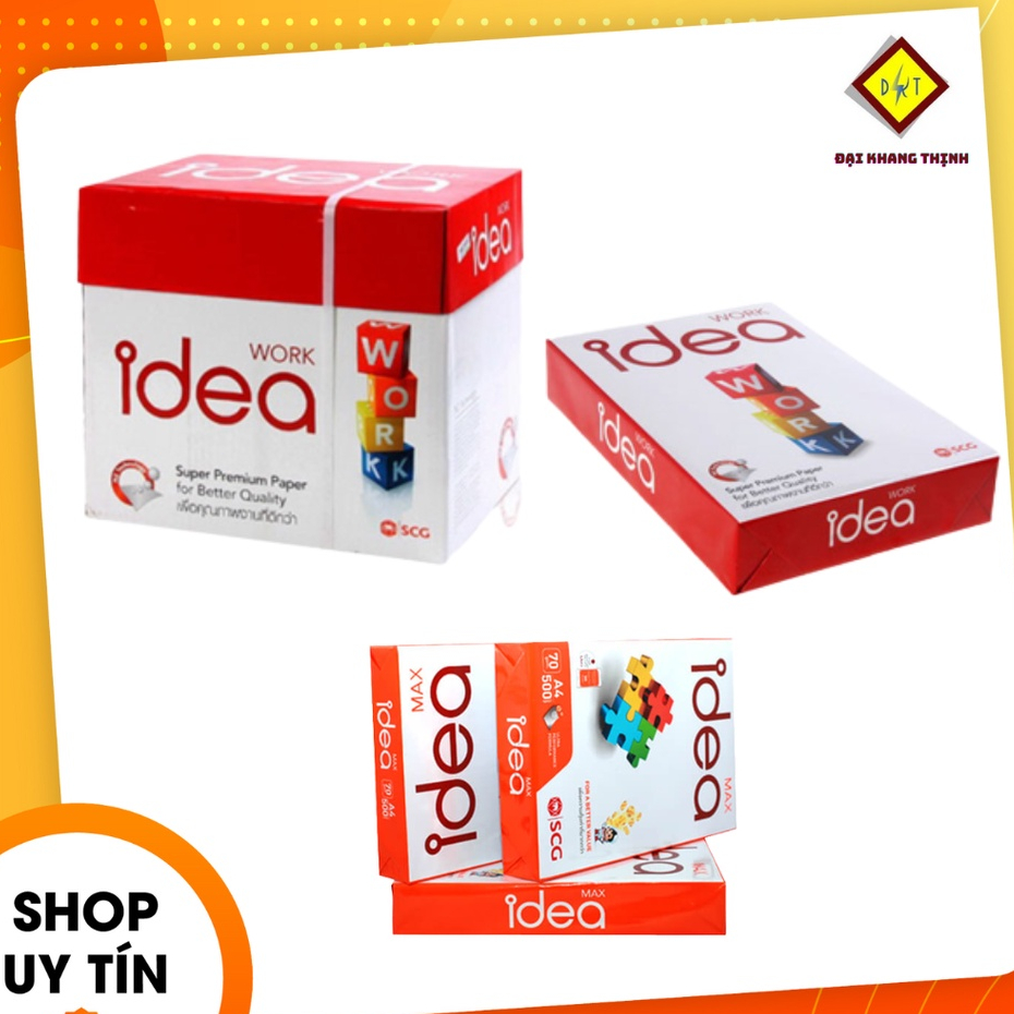 Giấy in A4 Idea độ dày 70gsm và 80gsm giấy in chất lượng văn phòng CHÍNH HÃNG