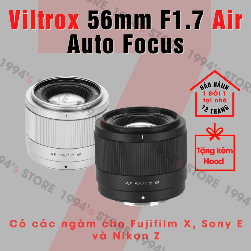 Ống kính Viltrox AF 56mm F1.7 Air Auto Focus chuyên chân dung lấy nét tự động dành cho Fujfilm FX , 