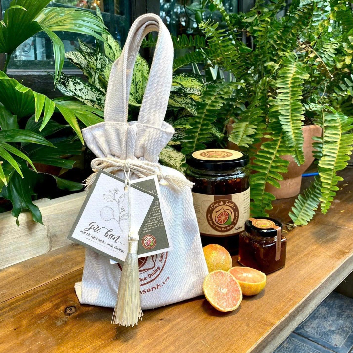 Set quà tặng Chanh sành kèm túi  vải xinh xắn (quà 20/11, quà 20/10, quà 8/3, quà tết)
