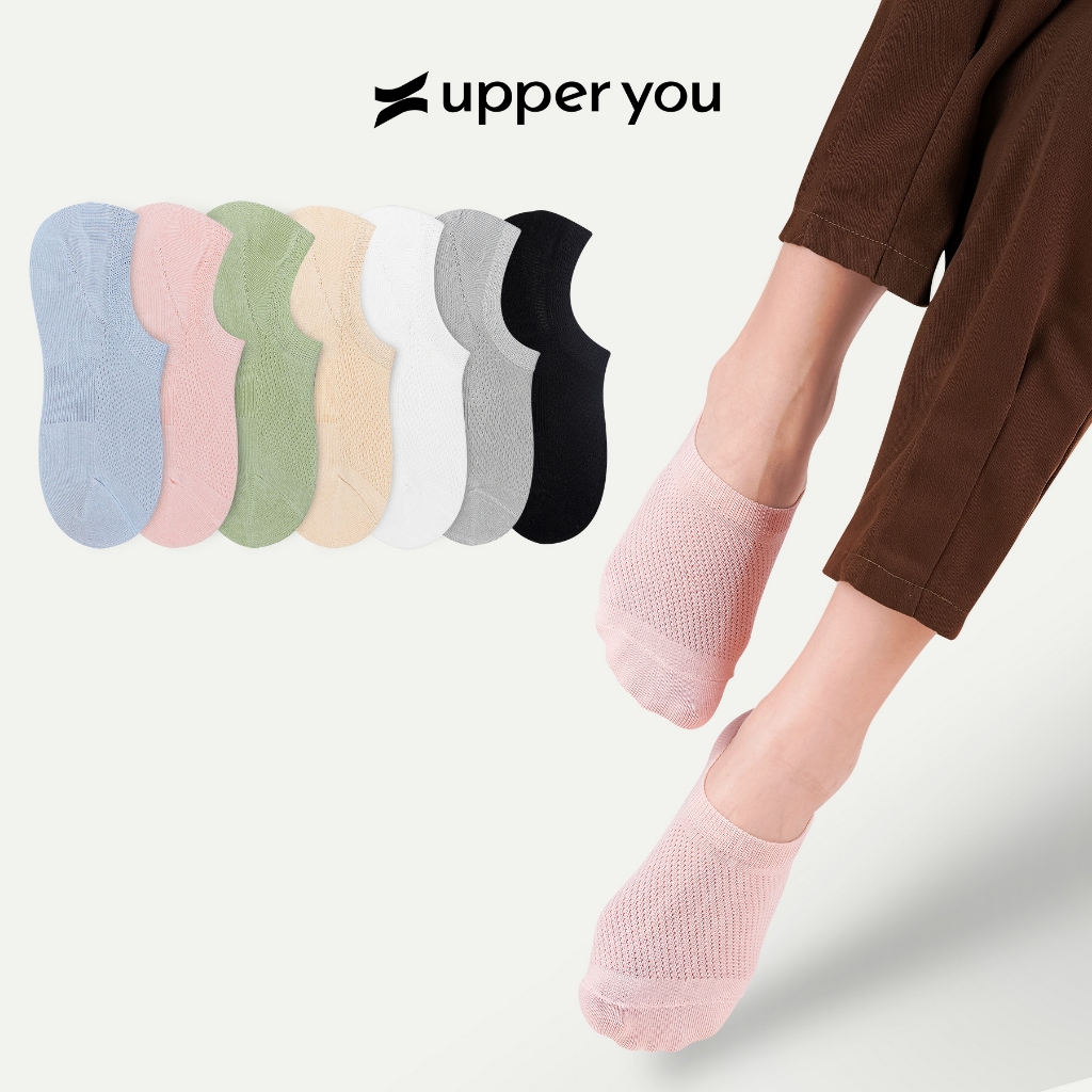 Tất Vớ Lười Nữ Có Đệm Silicon UPPER YOU Dệt Lưới Thoáng Khí Chống Tuột Gót Chân - BSF1001
