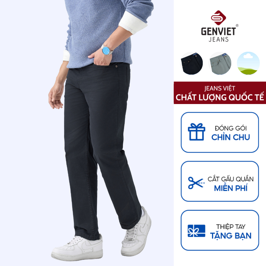 Quần Dài Jeans Nam GENVIET JEANS Dáng Ống Đứng DQ1109K08890