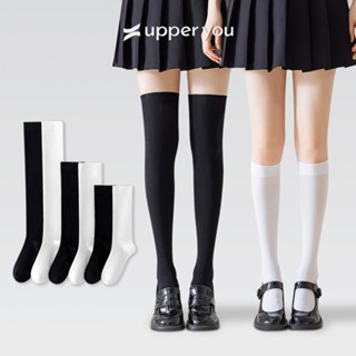 Tất Cổ Cao Nữ Trơn Dài Lolita Qua Gối UpperYou Phối Đồ Thời Trang Mềm Mịn Thoáng Khí - BSF5002/BSF6001/SWF503/SWF504