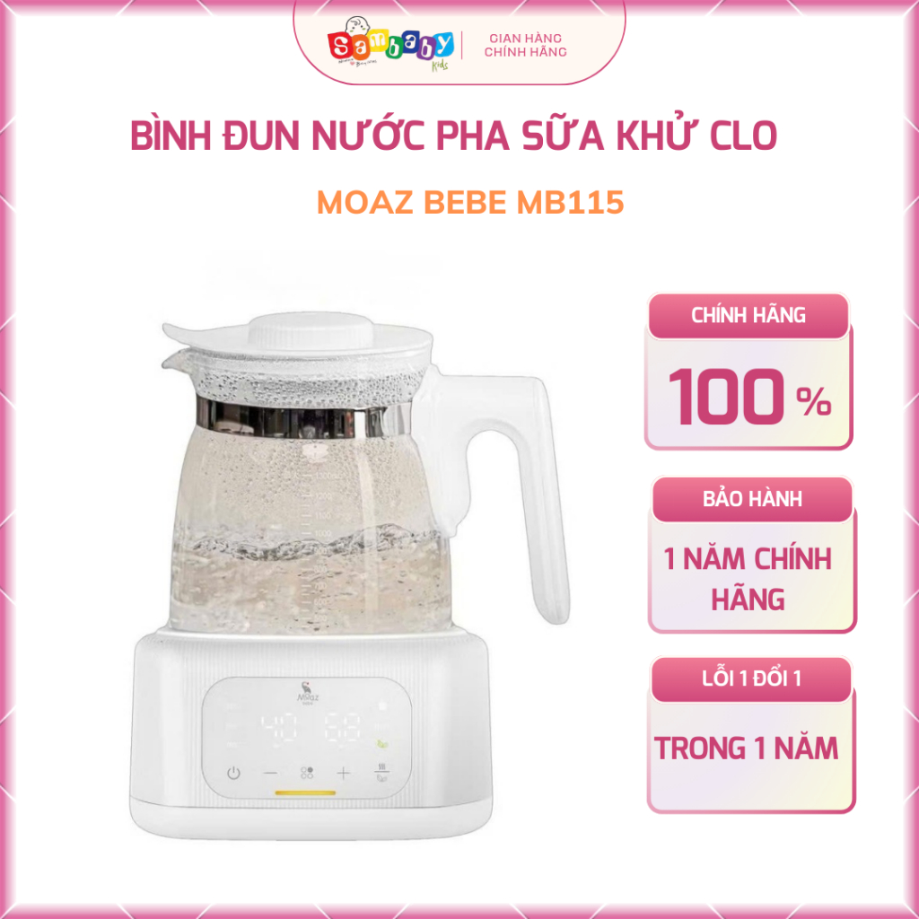 Bình đun nước pha sữa khử clo Moaz Bebe MB115