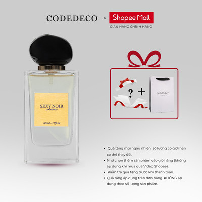 Tinh dầu thơm unisex CODEDECO Sexy Noir 50ml - Bí ẩn, Quyến rũ