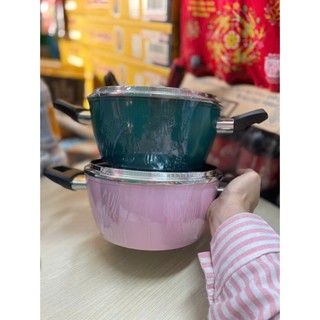 [XẢ TỒN] Nồi Canh Chống Dính hoa cương size 20 cm - 6 lớp - vân đá - Vỏ hộp đựng cũ
