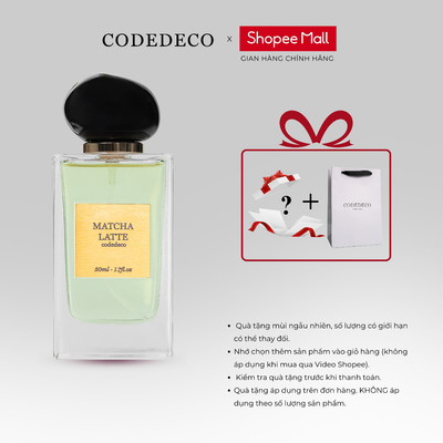 Tinh dầu thơm unisex CODEDECO Matcha Latte 50ml - Ngọt ngào, Sang trọng, Thanh mát