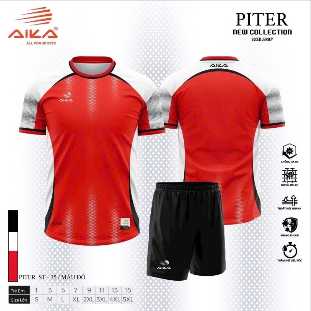 BỘ QUẦN ÁO BÓNG ĐÁ AIKA PITER (HỖ TRỢ IN ẤN)