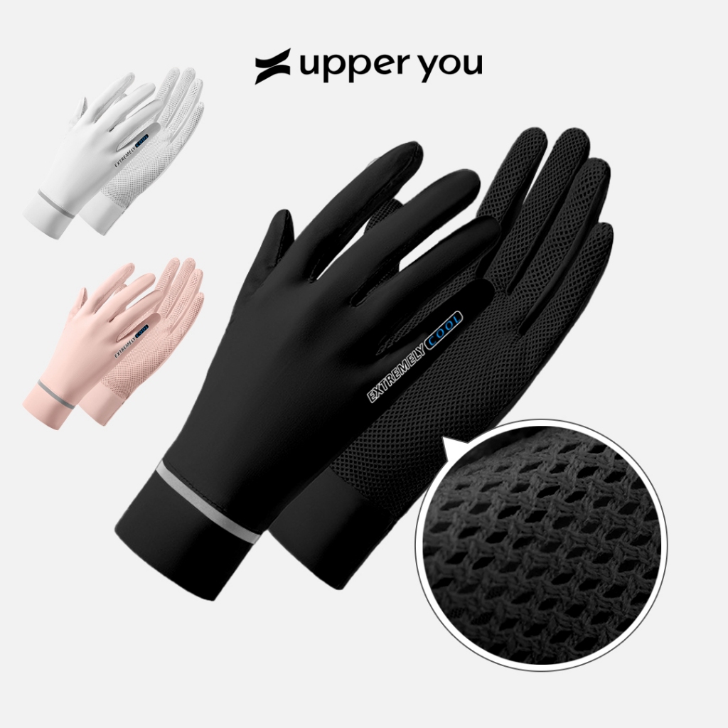 Bao Tay Chống Nắng Nữ Mát Lạnh Có Lưới Thoáng Khí Upper You Chống UV Thiết Kế Mở Đầu Ngón Tay  - GLF02