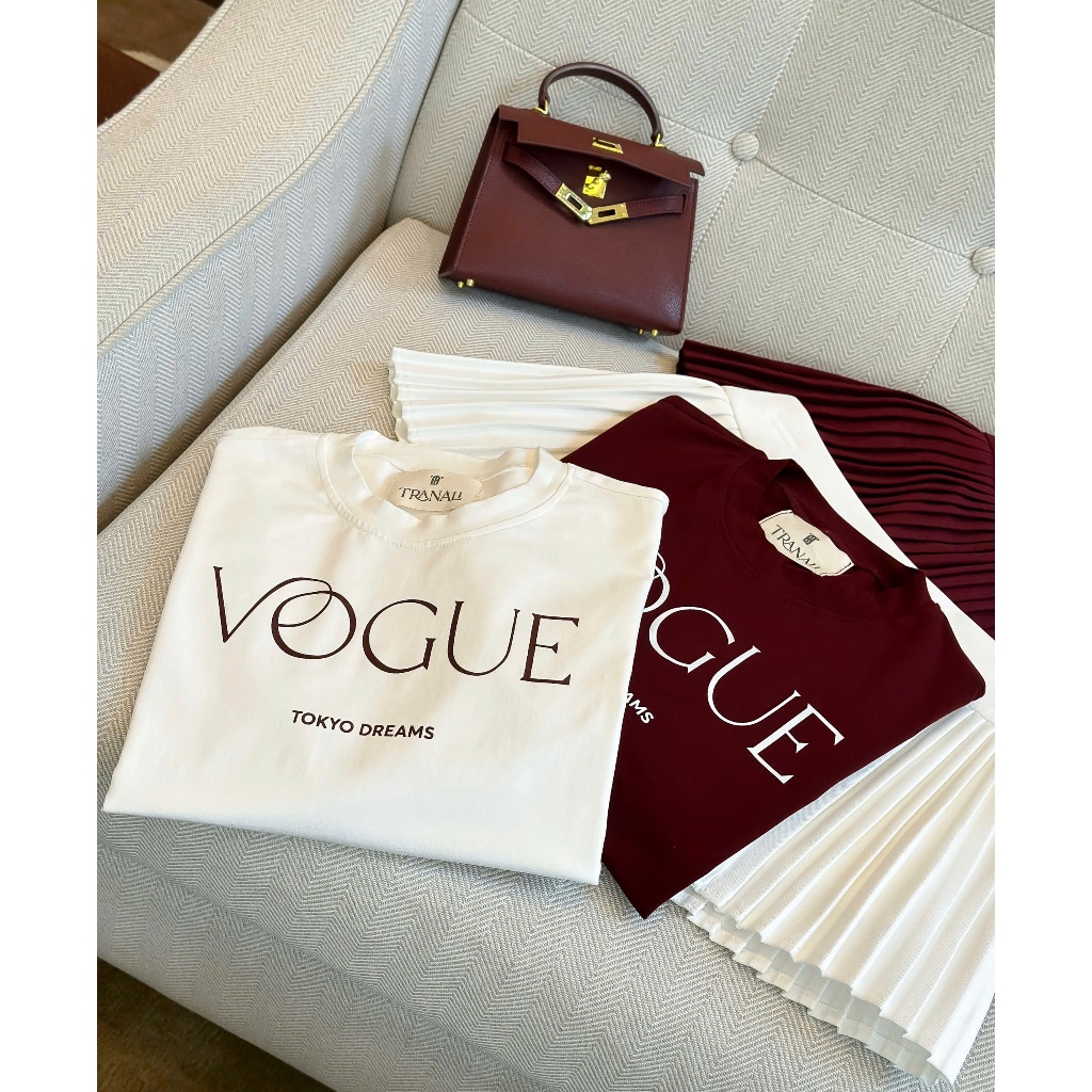 Hàng Chuẩn Trân Ali ÁO THUN CHỮ VOUGE Trân Ali
