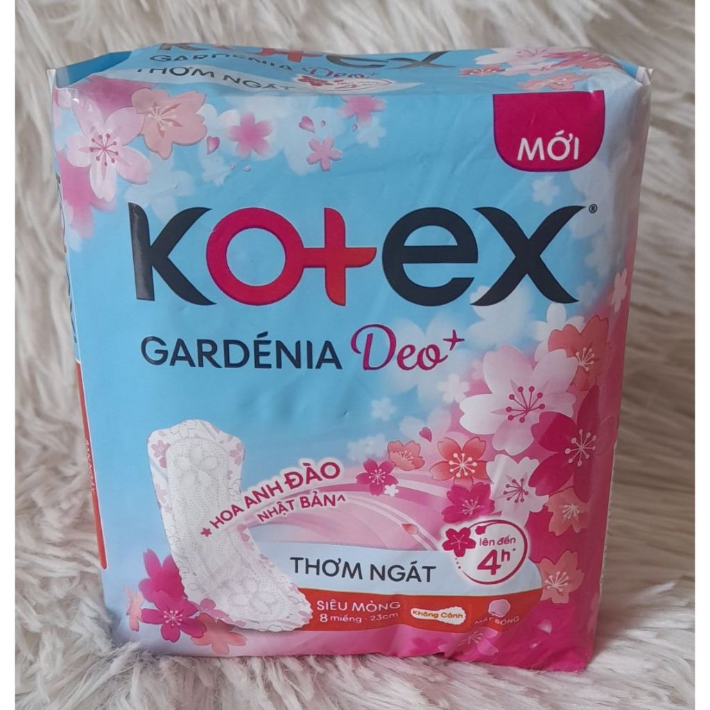 Băng vệ sinh Kotex Gardenia Deo (8 miếng - 23cm, không cánh, mặt bông)