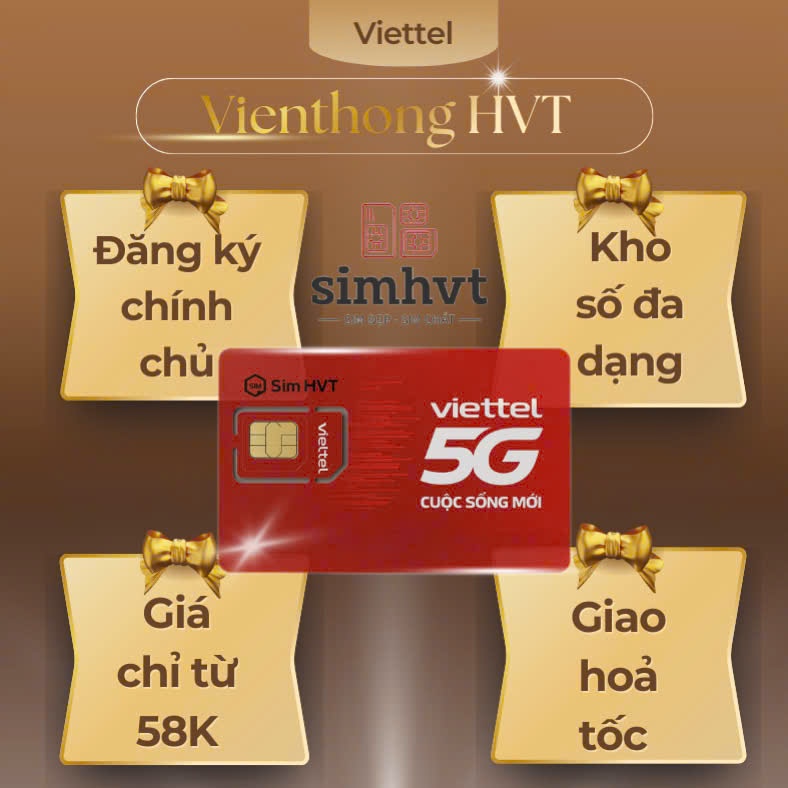 Sim Viettel 5G nguyên kít tự đăng ký thông tin có ưu đãi data