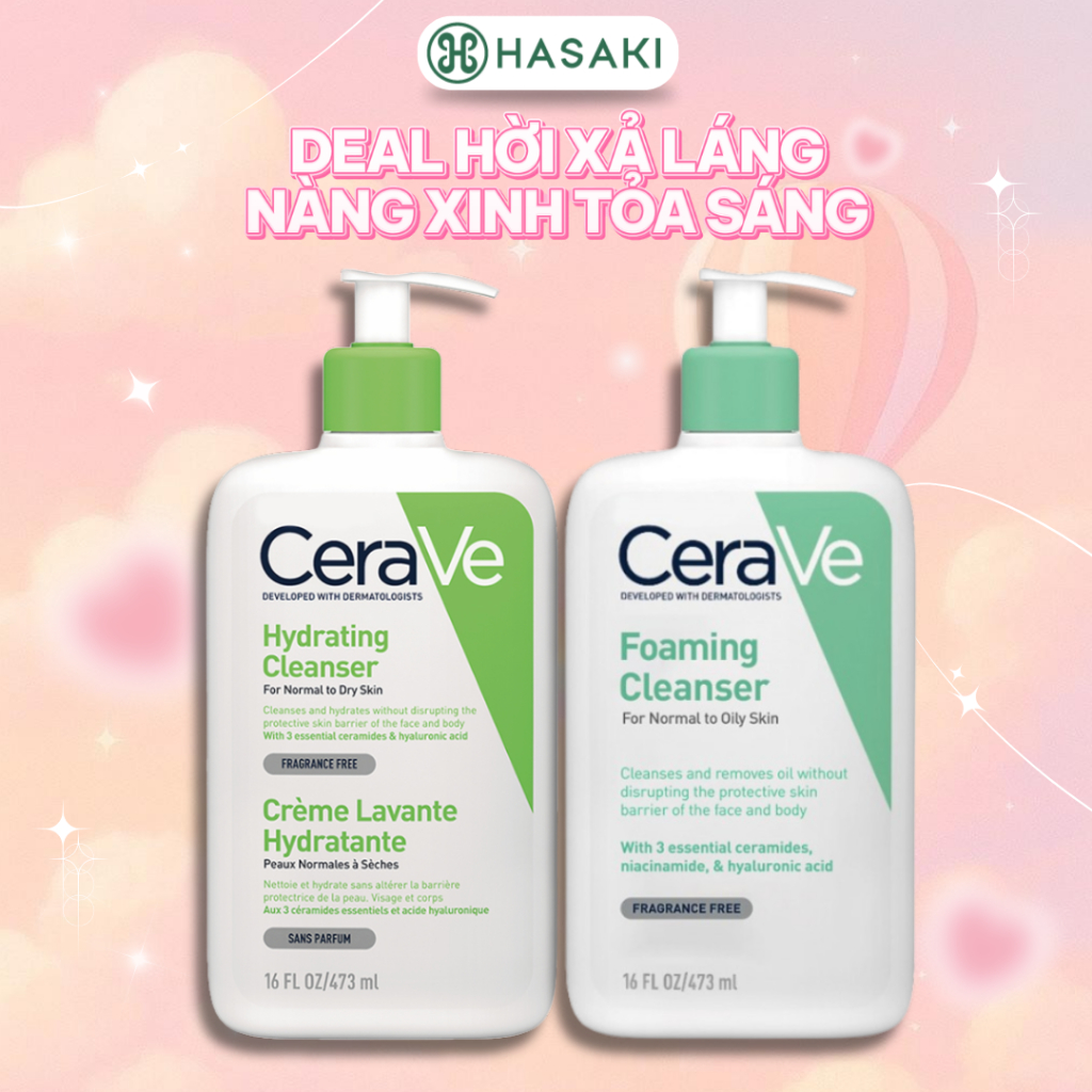 [DAILY] Sữa Rửa Mặt Cerave Sạch Sâu Cho Da Thường Đến Da Dầu, Da Khô Hasaki Sản Phẩm Chính Hãng
