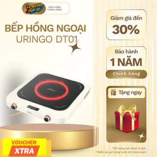 [Sẵn+Chính hãngBH12t] Bếp hồng ngoại mini 2000w kèm chảo nướng có nắp chống bỏng URINGO DT01 màu trắng bảo hành 12 tháng