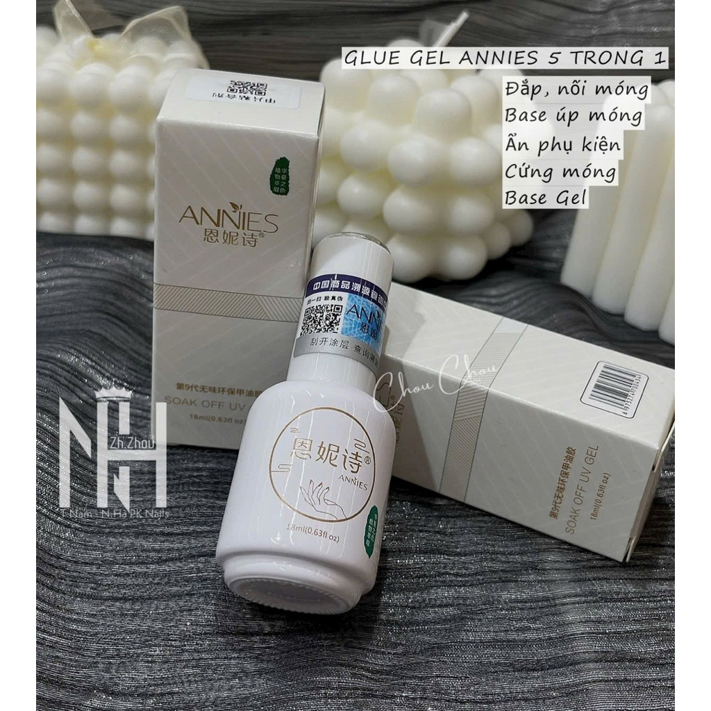 Glue gel ANNIES 18 ml úp móng xgel, cứng móng, ẩn nhũ liên kết cao dành cho thợ nail chuyên nghiệp