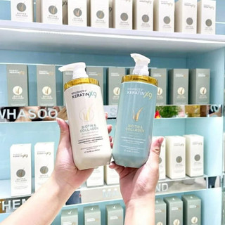 Dầu Gội Xả Voudioty Keratin x9 500ml Biotin Collagen Chống Rụng Tóc Phục Hồi Tóc Hư Tổn