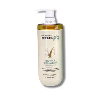 Dầu Gội Xả Voudioty Keratin x9 500ml Biotin Collagen Chống Rụng Tóc Phục Hồi Tóc Hư Tổn