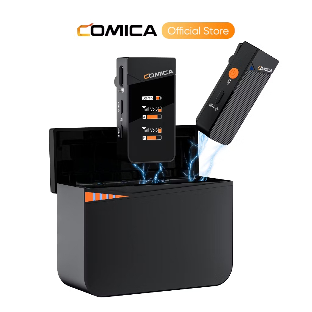 Micro không dây COMICA Vimo C có khả năng khử tiếng ồn, chế độ an toàn, cho điện thoại và máy ảnh