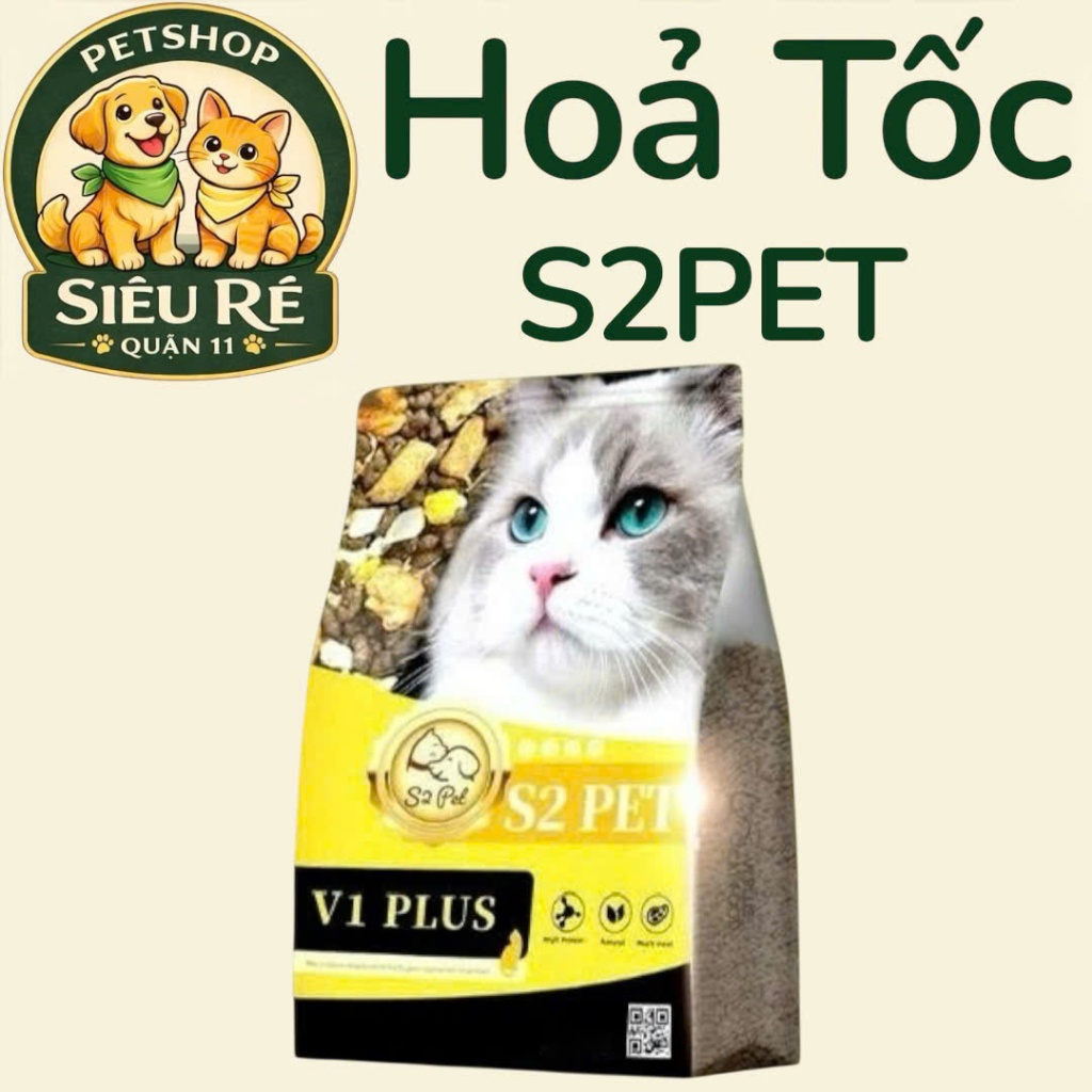 [BAO 5KG] HẠT MÈO S2 PET V1 PLUS BAO 5KG - S2 PET -