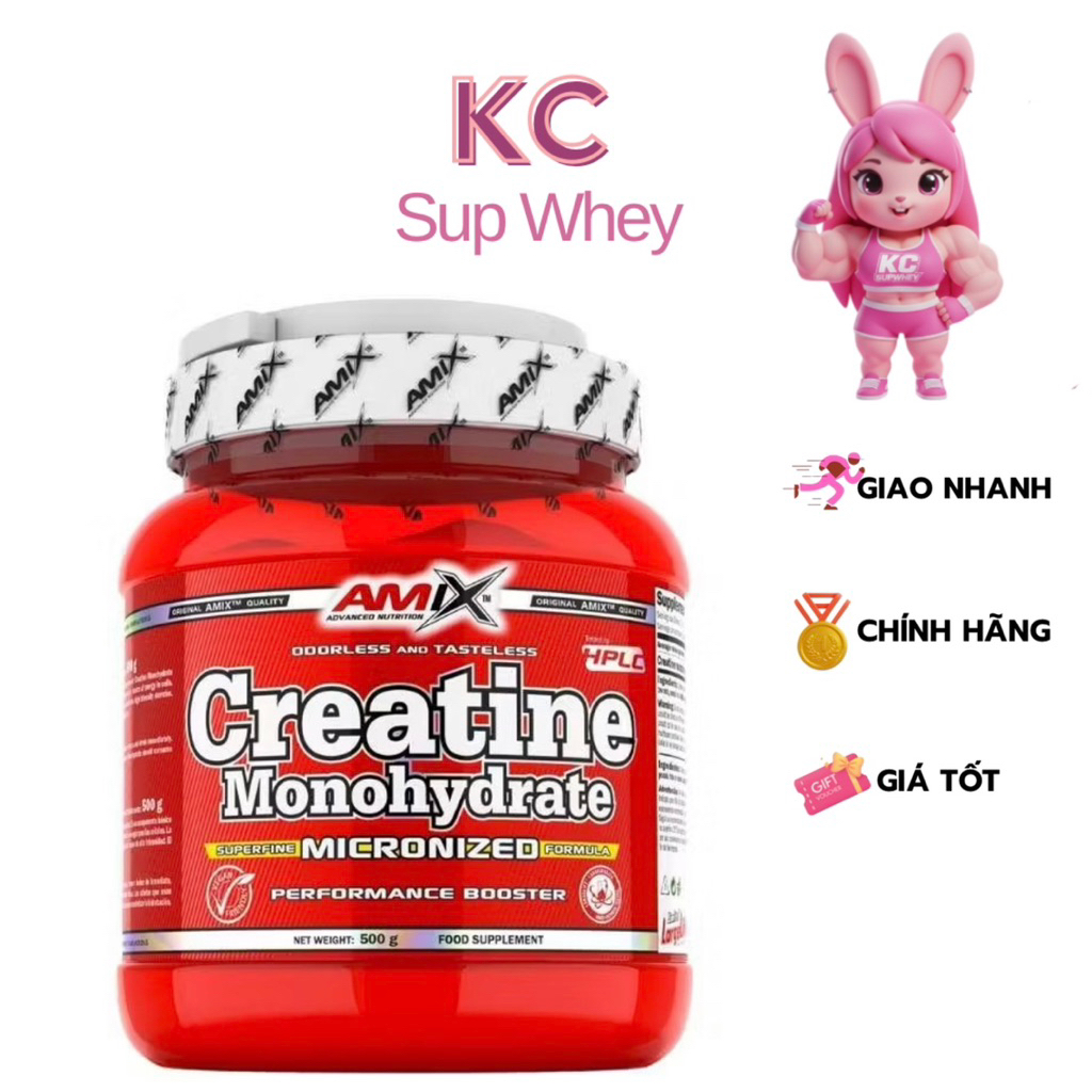 Thực Phẩm Bổ sung Amix Creatine Monohydrate Micronized 500g Hỗ trợ tăng hiệu suất luyện tập, tăng sứ