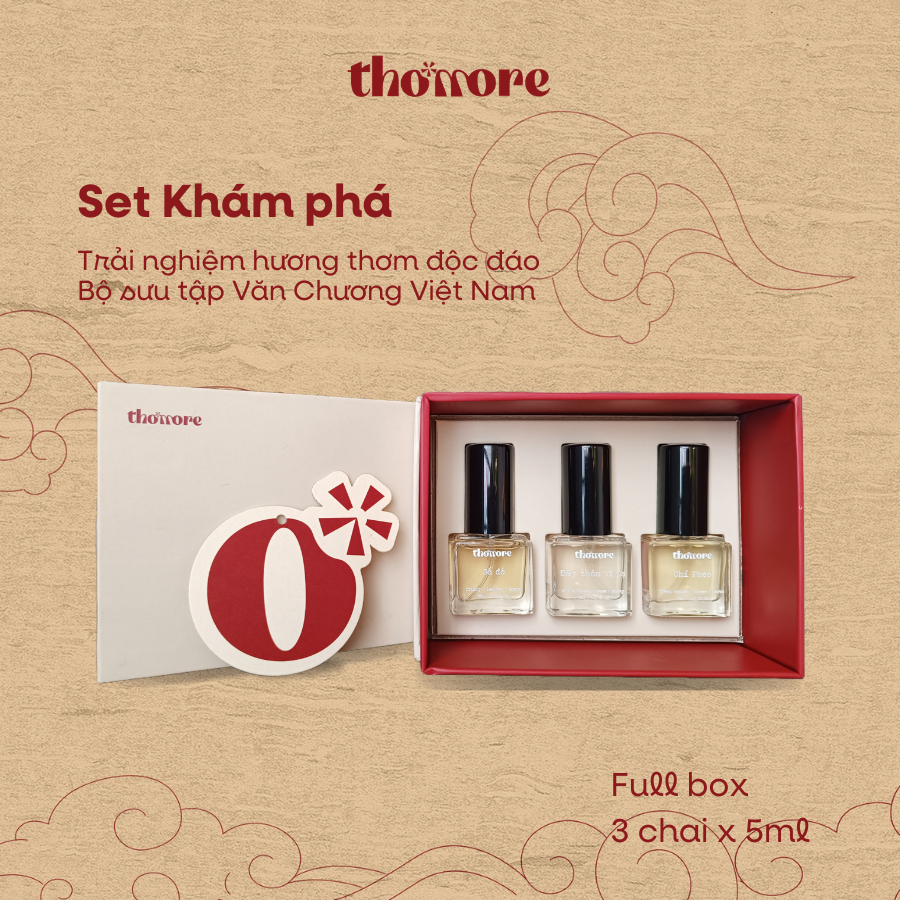 Set Nước Hoa Khám Phá Thơmore EDP 3 Chai x 5ml - Dầu Thơm Lưu Hương 8-12h | BST Văn Chương Việt Nam