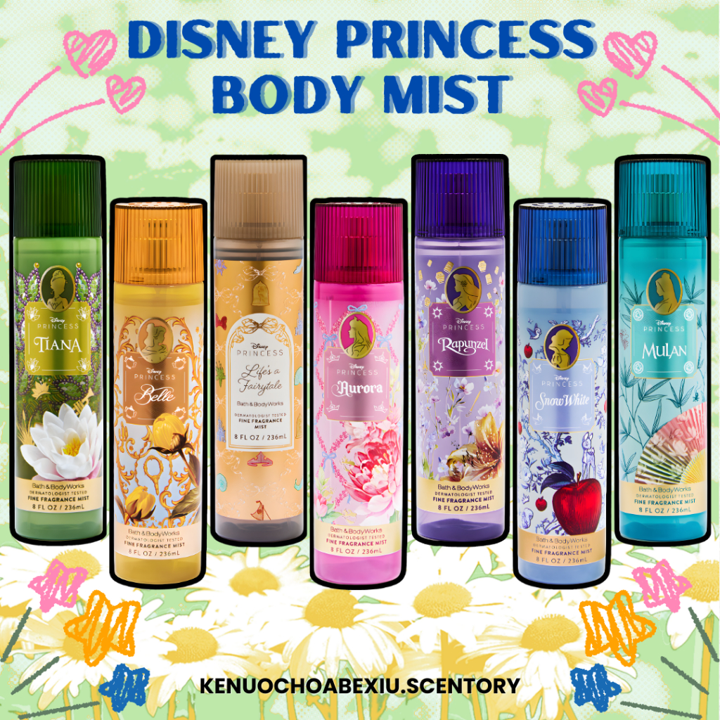 [DISNEY PRINCESS Mini 10/30mL] Công Chúa Disney l Rapunzel l Aurora l Mulan l Tiana l Xịt Thơm Body 