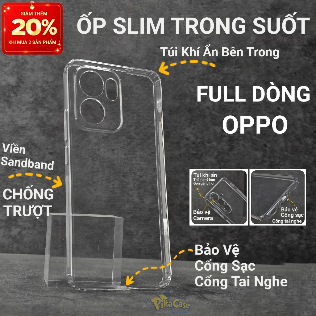 Ốp lưng slim Oppo Reno 15, A5x, Find X9, A3x A15,A54,A57,A5S,F9,A3S,A55,A53,A12,Reno5,A58,A31,F11,A1