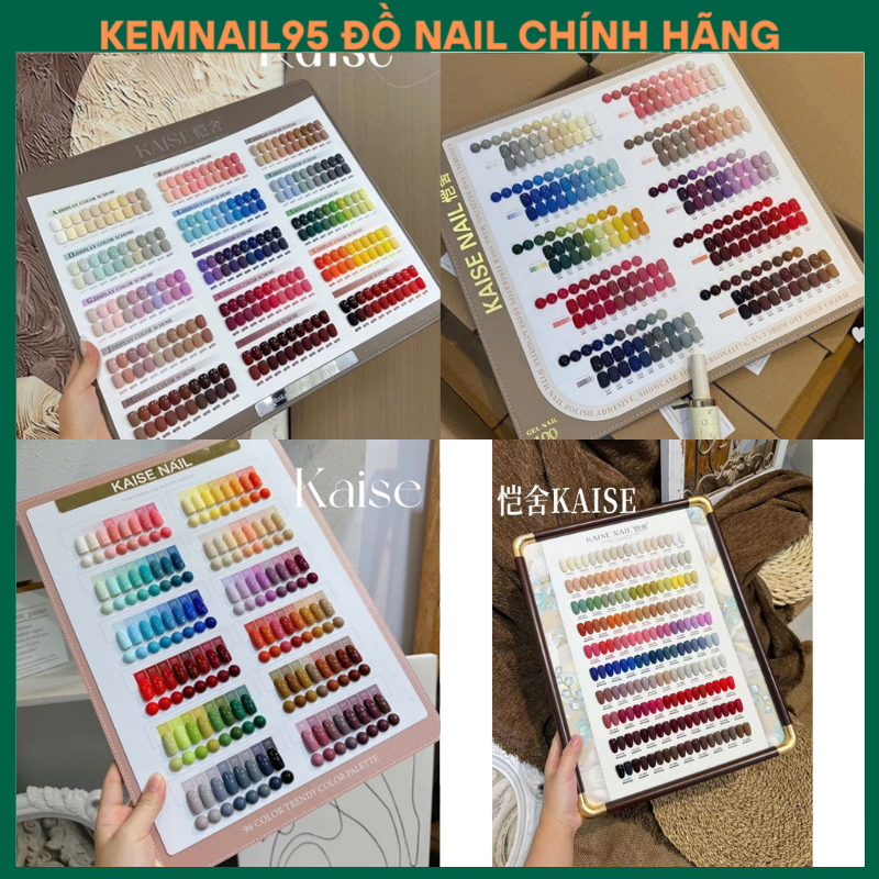 Set sơn gel kaise 90 96 100 120 150 màu tổng hợp chính hãng tặng kèm bảng màu kemnail95
