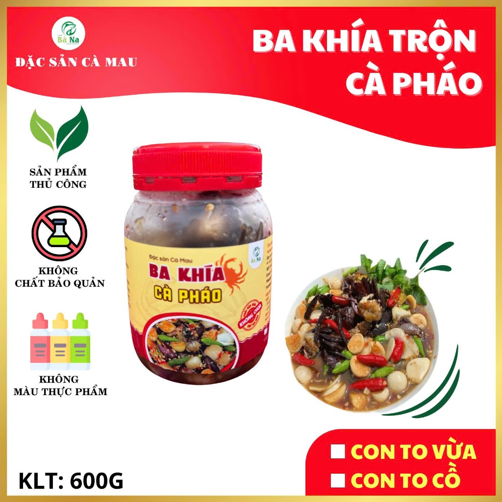 600g Ba Khía Trộn Cà Pháo Chắc Thịt Thơm Ngon - Đạt Chứng Nhận OCOP 3 SAO - BÀ NA FOOD