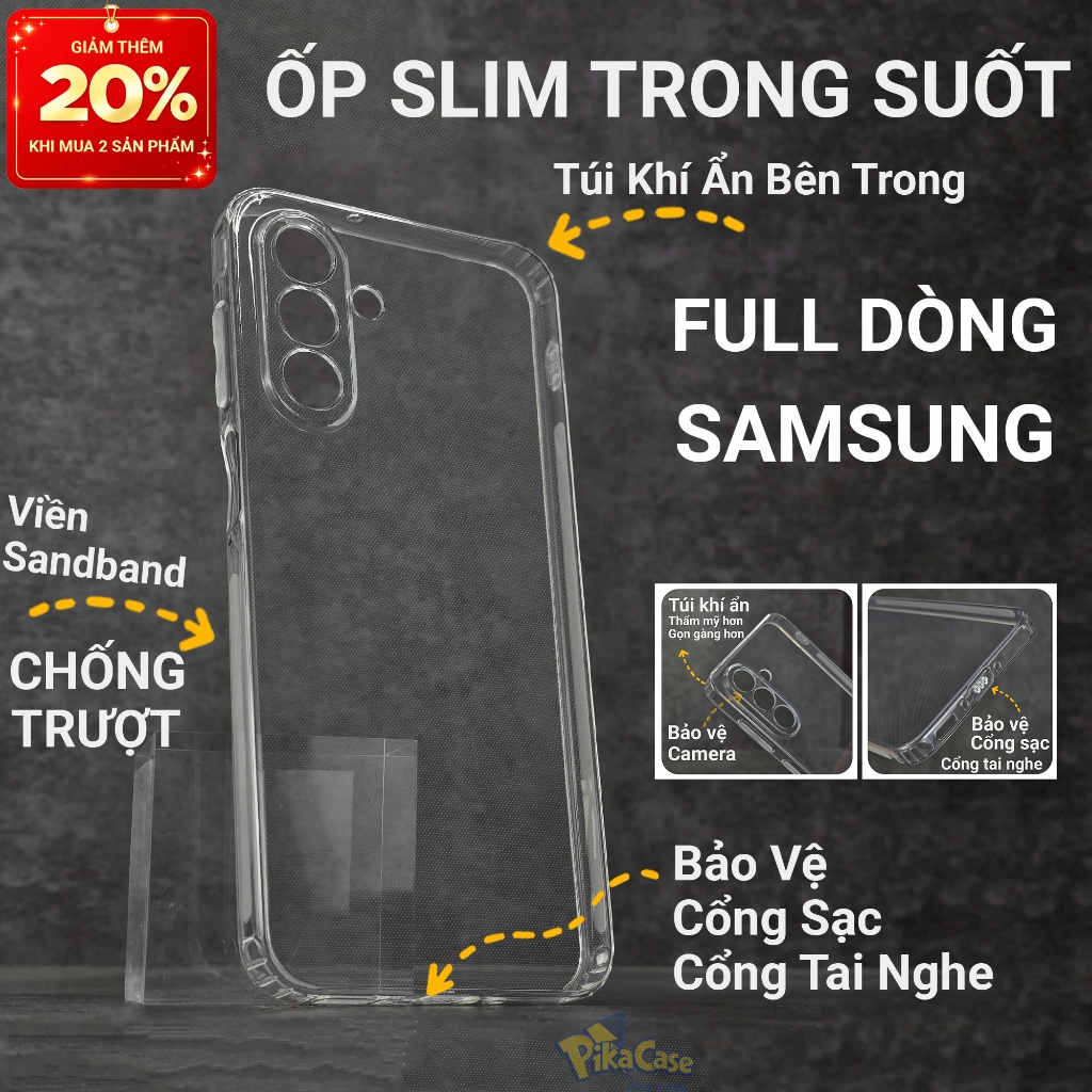 Ốp slim Chống Trượt Samsung A17 A07 A56 A36 S25 A06 A16 S24 A15 A12 A05 A23 A14 A13 A51 A26 A11 A50 