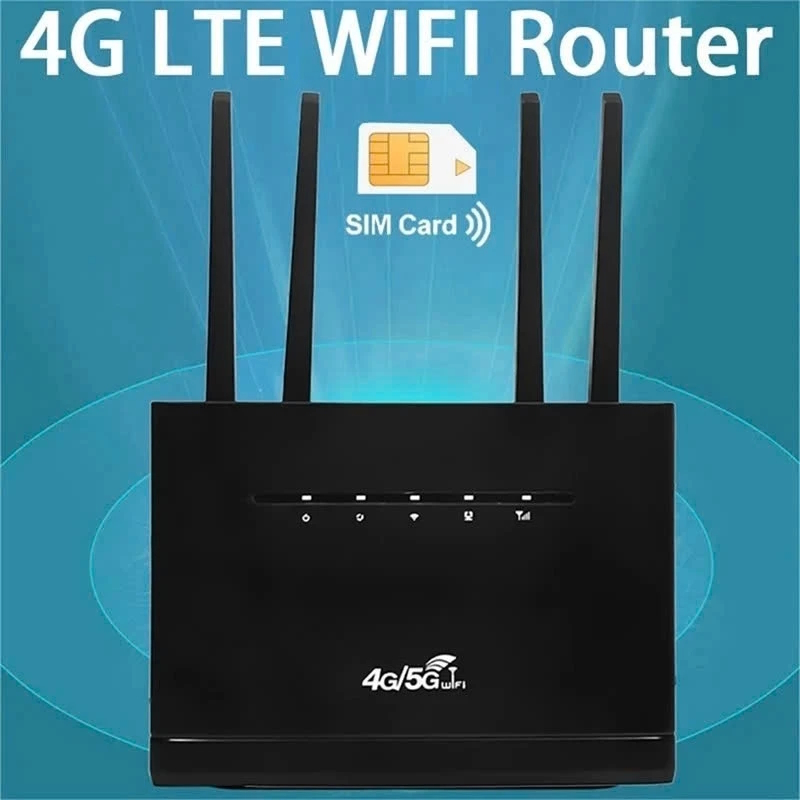 Bộ phát Wifi 4G/5G LTE Modem 4 Ăng-ten ngoài RJ45 WAN LAN có khe cắm thẻ Sim