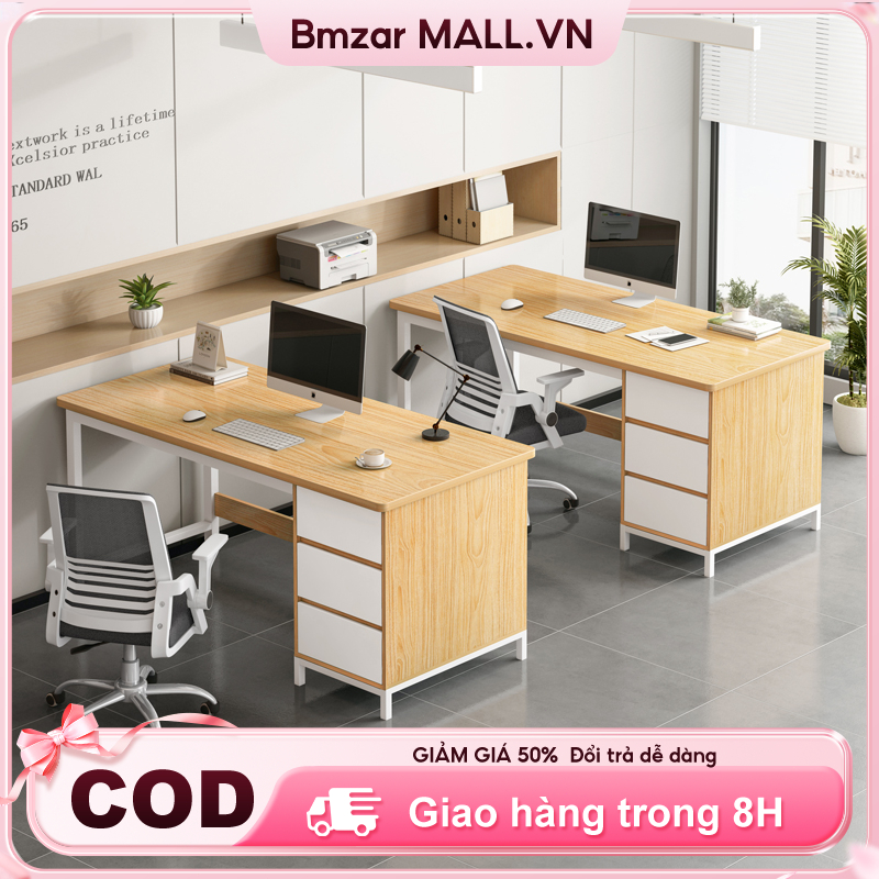 Bmzar Bàn máy tính Dày 140/120/100cm có ngăn kéo bàn máy tính chân thép Không gian lưu trữ lớn Có thể hỗ trợ trọng lượng | BigBuy360 - bigbuy360.vn