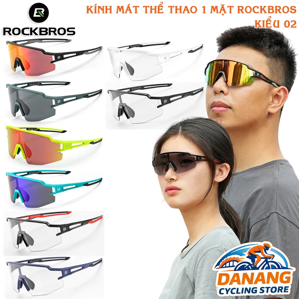Kính Mát Thể Thao Xe Đạp 1 Mặt ROCKBROS - Kiểu 02, Chống UV, Thể Thao