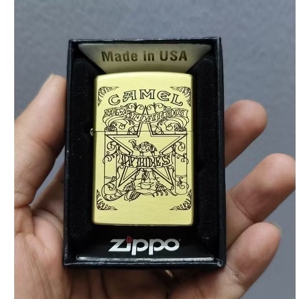 Vỏ Zippo Chính Hãng - Zippo Giá Rẻ Chủ Đề CAMEL - Zippo Đồng Khối