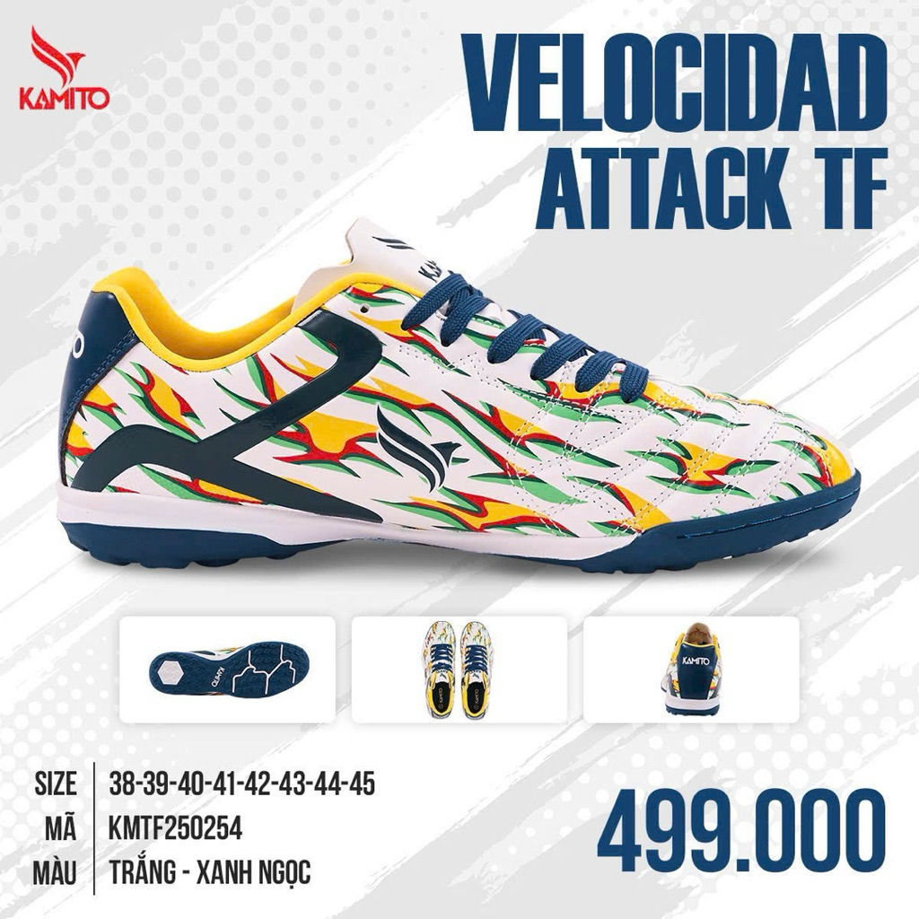 Giày Bóng Đá Kamito Velocidad Attack TF êm chân, bền, form ôm