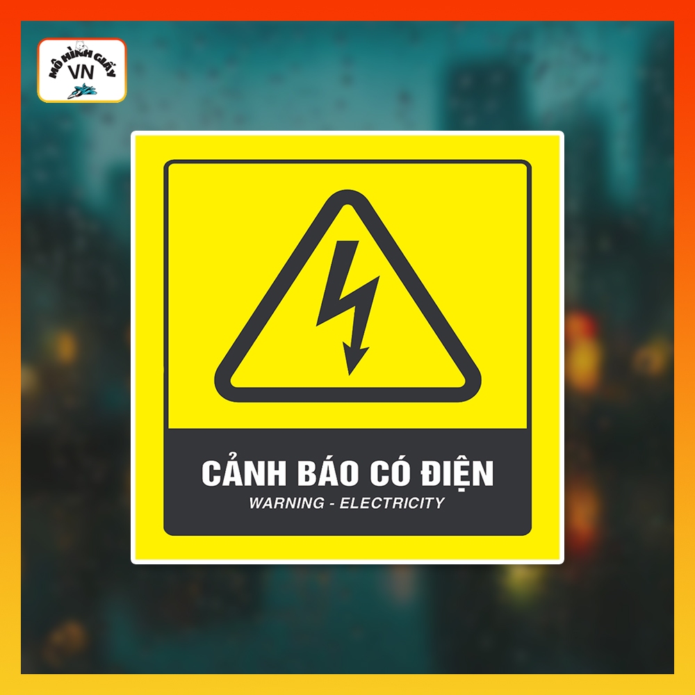Tem Cảnh Báo Có Điện, Warning Electricity (Decal Tem Cảnh Báo Có Điện, Warning Electricity) Cao Cấp,