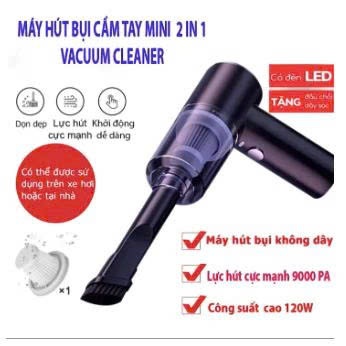 Máy Hút Bụi Cầm Tay Không Dây Siêu Mini Lực Hút Cực Mạnh 9000PA - 120W, SẠC USB - Máy hút bụi mini cầm tay