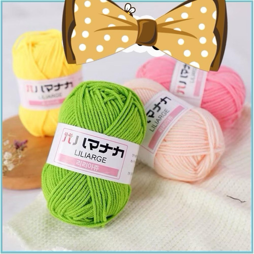 Len Sợi Milk Cotton Hàn 25g Siêu Mềm Cho Người Mới Bắt Đầu