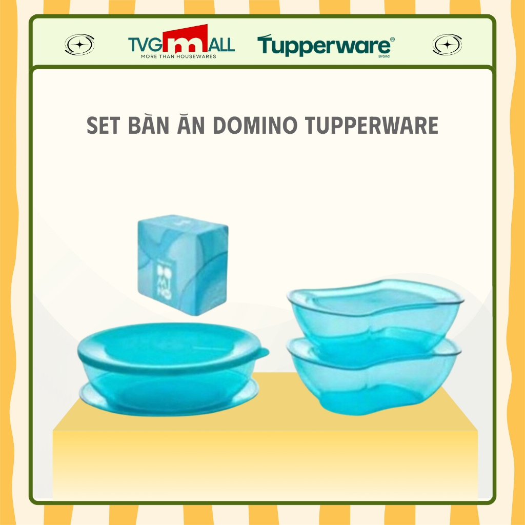 TUPPERWARE Set Tô Dĩa Bàn Ăn Domino Tupperware Chính Hãng -Made in Indonesia