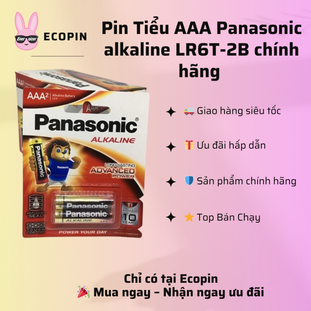 Pin Tiểu AAA Panasonic alkaline LR6T-2B chính hãng - ECOPIN