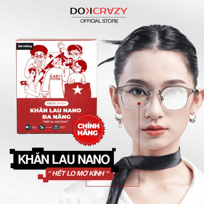 [CHÍNH HÃNG] Khăn lau kính NANO chuyên dụng DOKCRAZY chống bám hơi nước đi mưa, đeo khẩu trang, làm sạch mắt kính