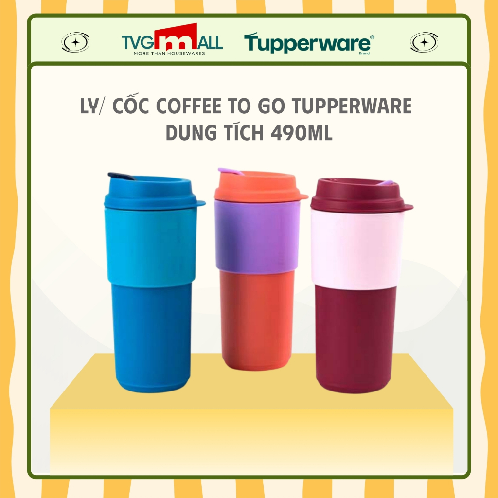 Ly Cafe Cốc Coffee To Go Tupperware Dung Tích 490ml Nhựa Nguyên Sinh Tái Sử Dụng Nhiều Lần