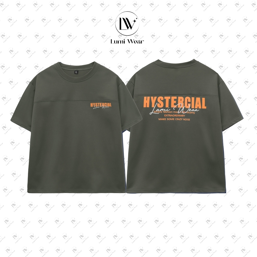 (DEAR) Aó thun Form Boxy Nam Nữ, Unisex Local Brand Lumi Wear, Aó thun in 2 mặt HYSTERCIAL, Chất Polyester Cổ Tròn | BigBuy360 - bigbuy360.vn