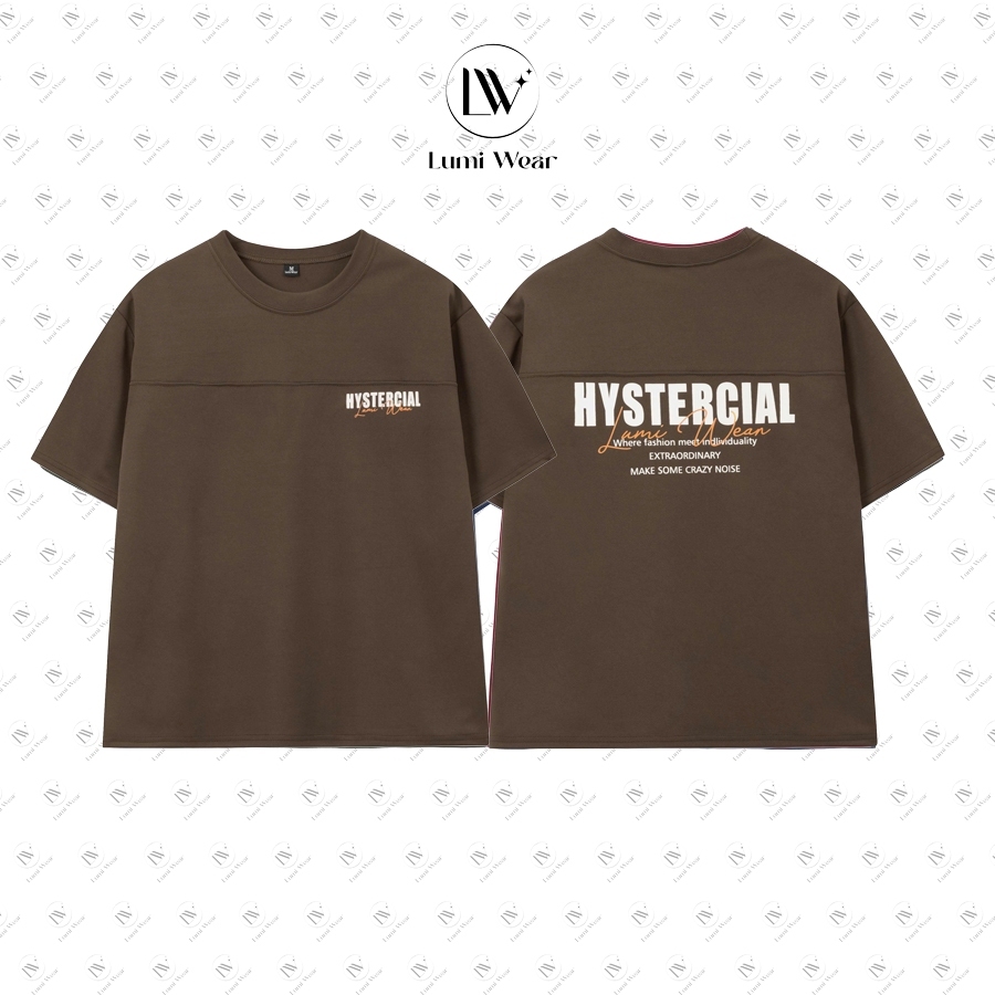 (DEAR) Aó thun Form Boxy Nam Nữ, Unisex Local Brand Lumi Wear, Aó thun in 2 mặt HYSTERCIAL, Chất Polyester Cổ Tròn | BigBuy360 - bigbuy360.vn