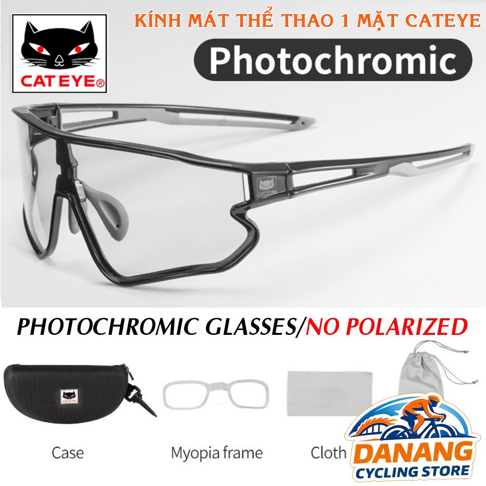 Kính Mát Thể Thao Xe Đạp 1 Mặt Đổi Màu CATEYE Photochromic