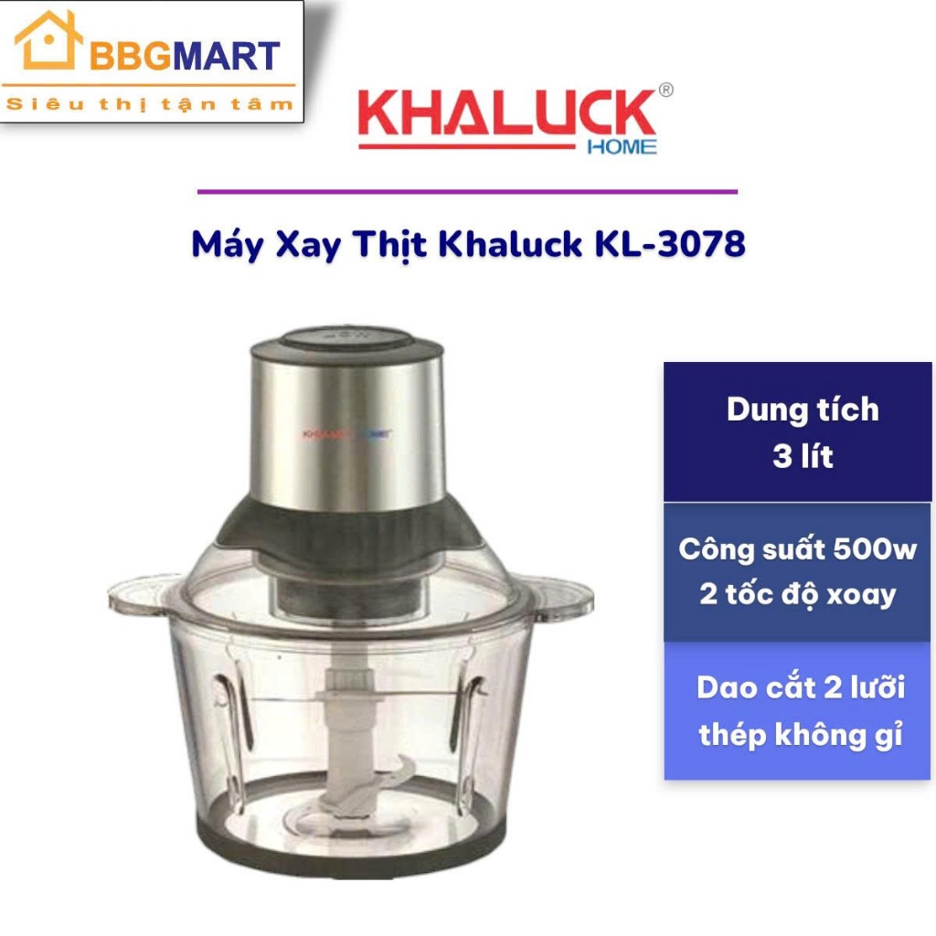 Máy xay thịt KHALUCK HOME KL-3078 3 LÍT I KL-3076 1.5L I Gali GL-1918 1.8L - 500W - CỐI THỦY TINH