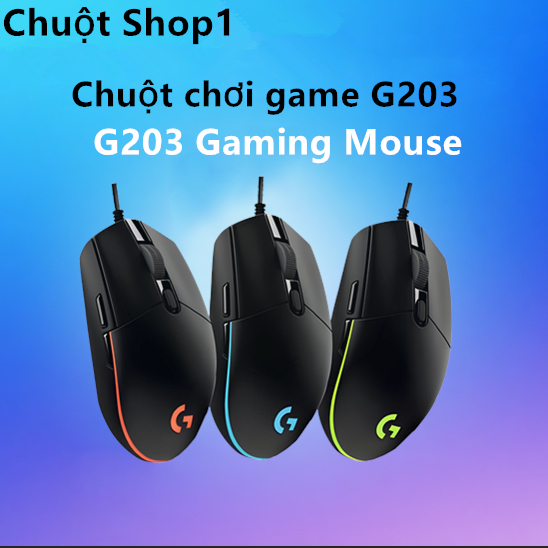 Chuột chơi game Logitech G203 LIGHTSYNC/PRODIGY chính hãng, Quang học 8000DPI, 2M, Có dây