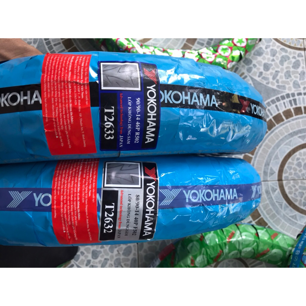 YOKOHAMA 1 cặp lốp xe VISION AIR BLADE VARIO gồm 1 cái 80 90 14 và 1 cái 90 90 14 GIÁ SỈ